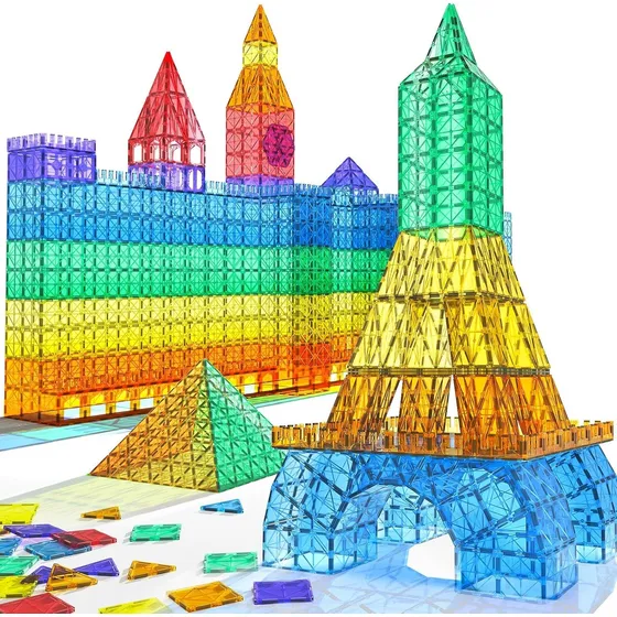 Juego De 146 Bloques Construcción Magnéticos 3d Para Niños