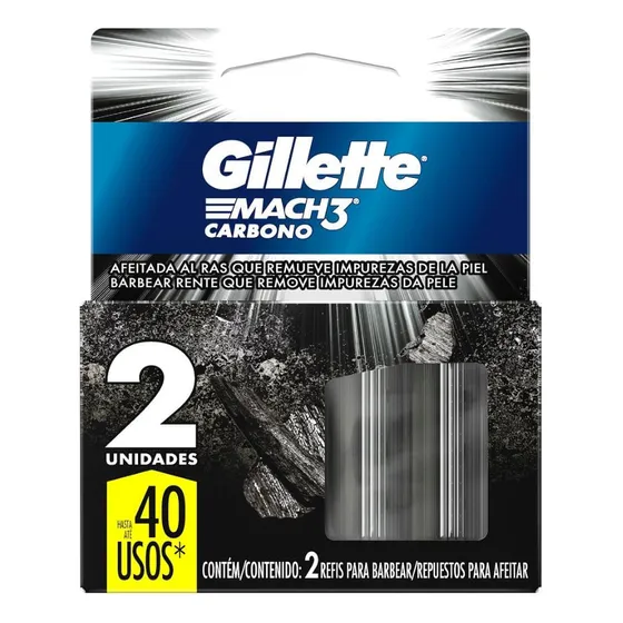 Repuesto Máquina De Afeitar Gillette Mach3 Carbón X 2 Un