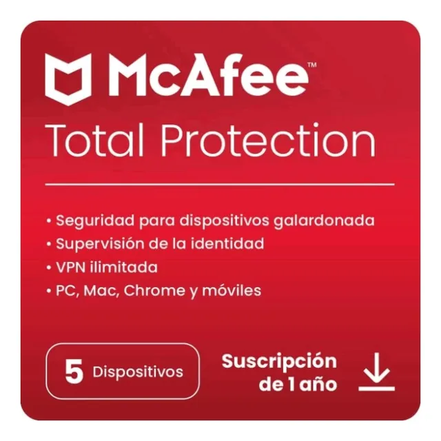 Mcafee® Total Protection 5 Dispositivos 1 Año
