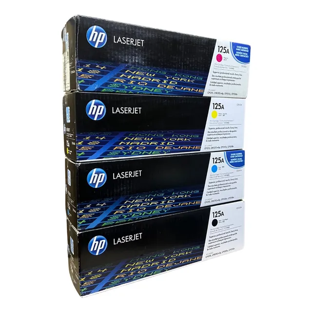 Paq 4 Pzas Toner Original 125a Negro Cyan Magenta Yellow