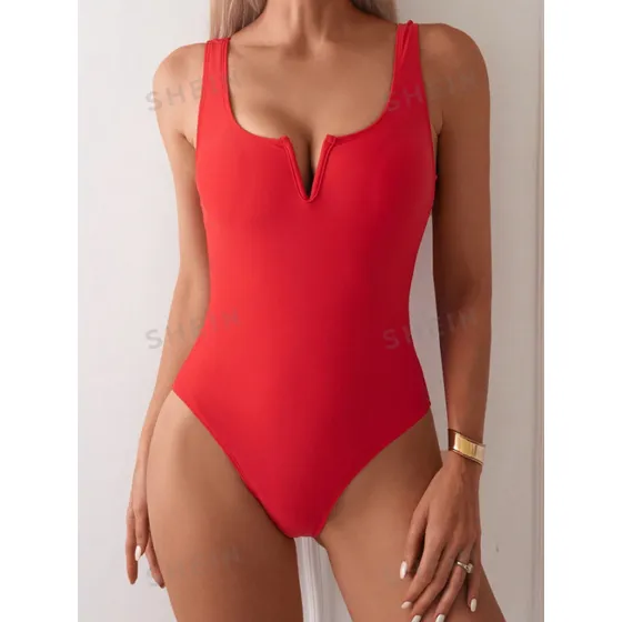 Trajes De Baño Ultima Tendencia Dama Entero Shein Corte Alto