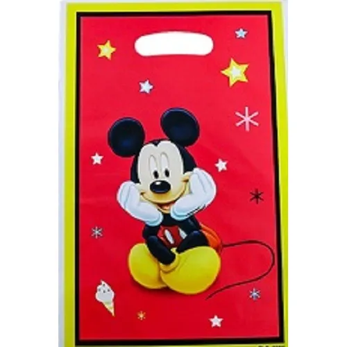 Combo De Bolsa Metalizada Para Cotillón, Mickey Mouse. 