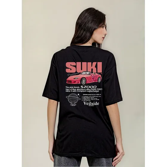 Remera Oversize Suki / Estampados Autos Dtf