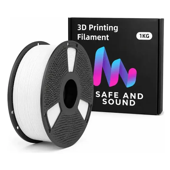 Filamento Negro 3d Pla 1kg 1,75mm Safe And Sound Blanco