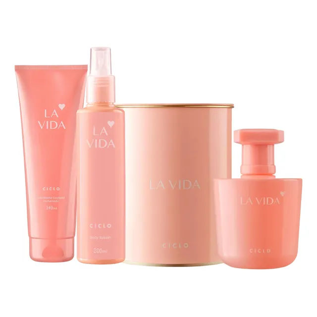 Kit Completo La Vida Ciclo: Perfume + Hidratante + Body Splash