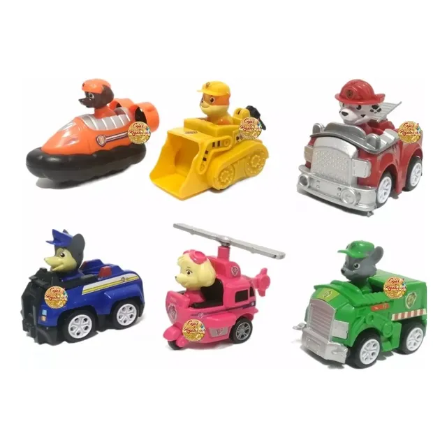 Pawpatrol Patrulla Canina Vehículos Friccion Muñecos Set X6