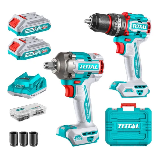 Kit Taladro Percutor 66nm + Llave Impacto 400nm 20v Total