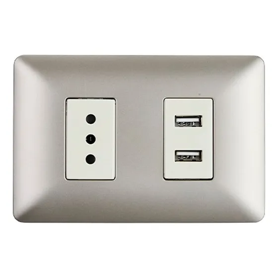 Enchufe Simple 10a + Toma Usb 220v Color Champagne
