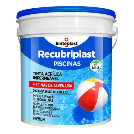 Tinta Impermeabilizante Para Piscinas De Alvenaria Sinteplast Recubriplast Azul 10 L Brilhante