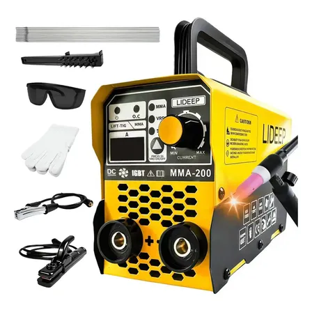 Soldadora Inversora Portatil Mma+tig Máquina 2en1 Color Amarillo