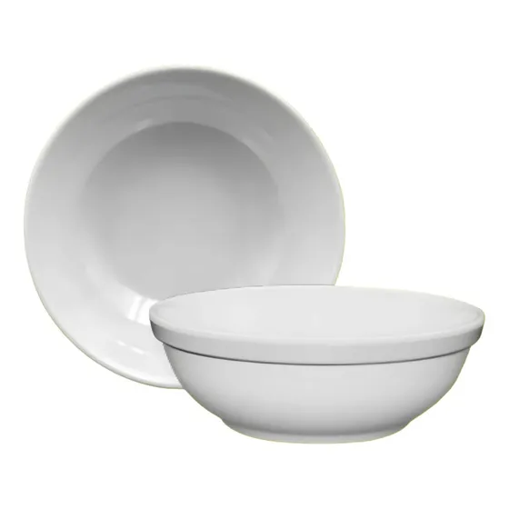 Plato Para Sopa En Melamina Redondo 19cm X7cm X6 Unidades Color Blanco 303
