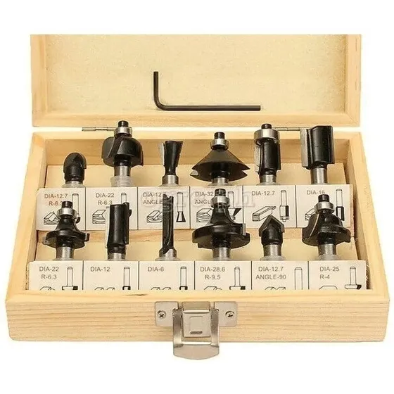 Kit 12 Fresas Tolsen 1/4 Mm Trompo Router Fresadora  Tyt