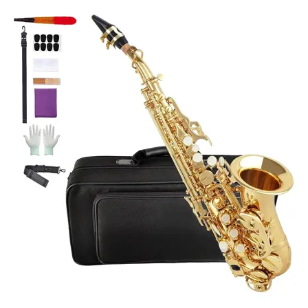 Sax Alto Vedo Latão Bb, Kit Completo Com Estojo E Limpeza Amarelo