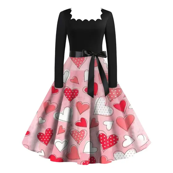 Vestido Fiesta Noche Ama Casa Estampado Dia San Valentin 58