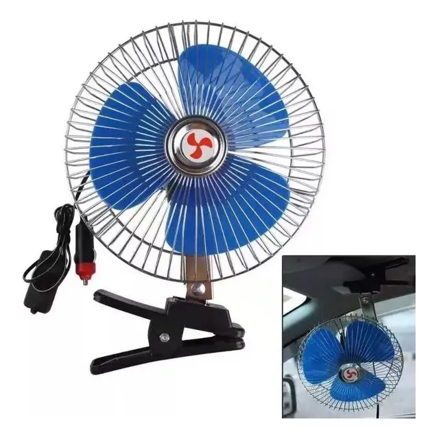 Ventilador De Auto Automovil 12v Con Clip Oscilante