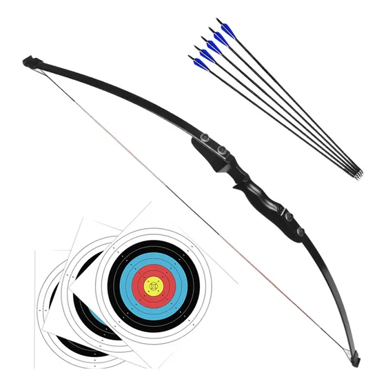 Arco E Flecha Recurvo Profissional 40lbs Preto + 5 Flechas