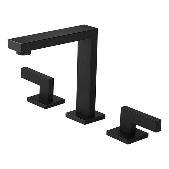 Grifo Baño Negro Mate 3 Orificio Do Asa Mezclador Lavabo 8 