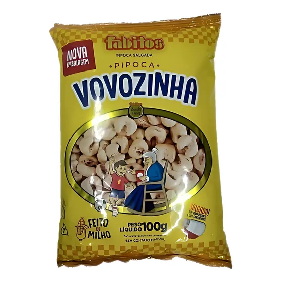 Pipoca Salgada Vovozinha 100g Fardo Com 10 Unidades