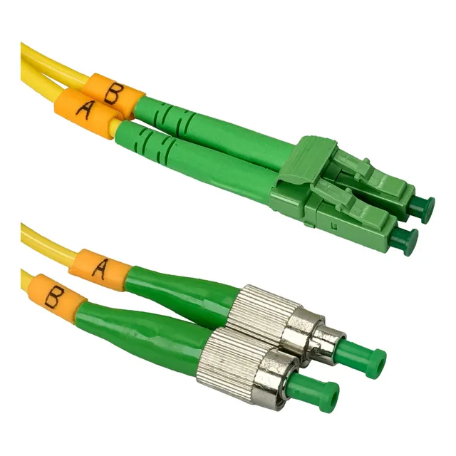 1mt Lc/apc-fc/apc Monomodo Sm Duplex Jumper Cable Fibra 9/12