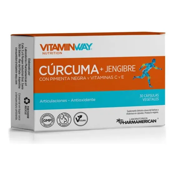 Vitamin Way Cúrcuma + Jengibre Cápsulas + Vitaminas C Y E