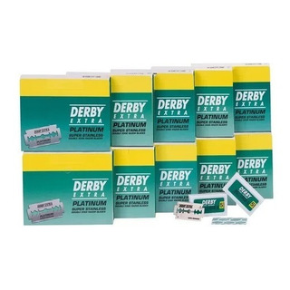 Lâmina Barbear Derby Extra Platinum Verde - 10 Cartelas Lâmina Barbear Derby Extra Platinum Verde - 10 Cartelas