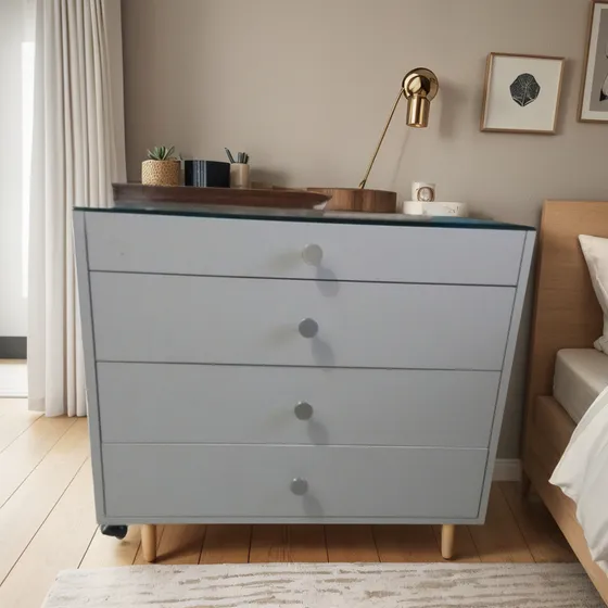 Mesa De Cabeceira Com Tampo De Vidro Branco