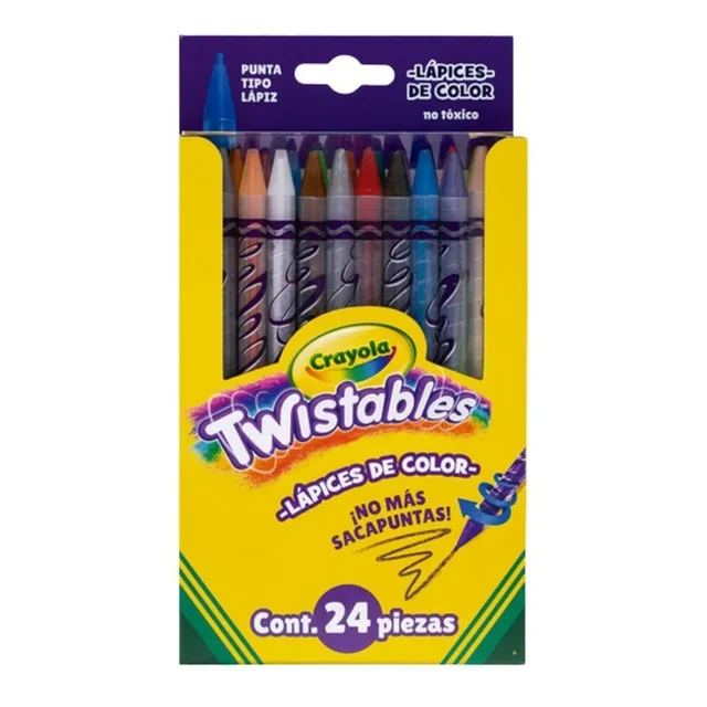 24 Lapiz Color Twistables Intensos Sistema Giratorio Crayola