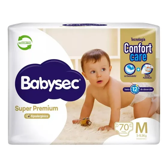 Babysec Pañales Super Premium Talla M 70 Unidades Mediano (m) Sin Género