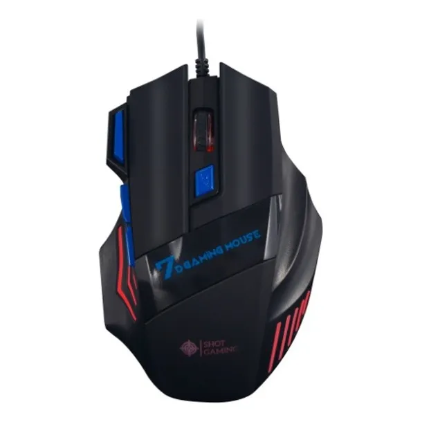 Mouse Gamer Shot Gaming 6 Botones Iluminación 7 Colores Color Gm10
