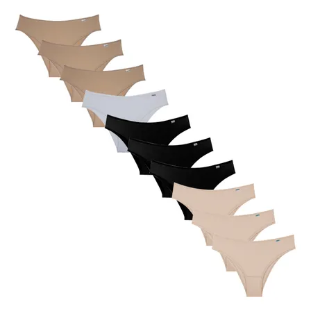 Kit 10 Calcinhas Biquíni Feminina Microfibra Delrio