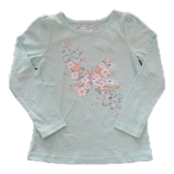 Franela Para Niñas Manga Larga Talla 4 Marca Epic Threads