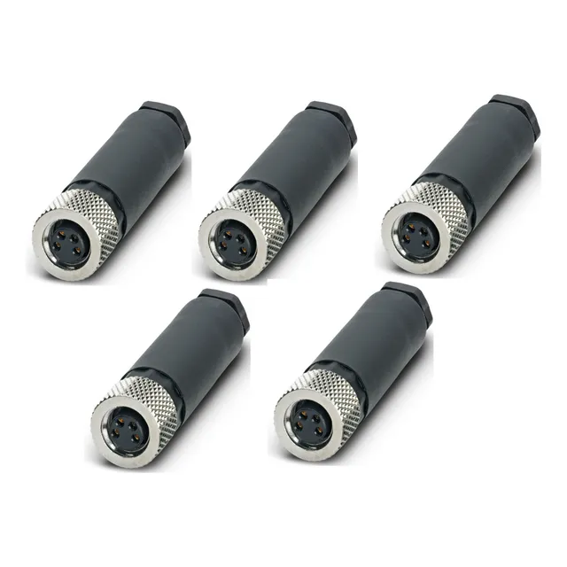 Kit 5 Piezas - Conector M8 4 Pines Hembra Recto
