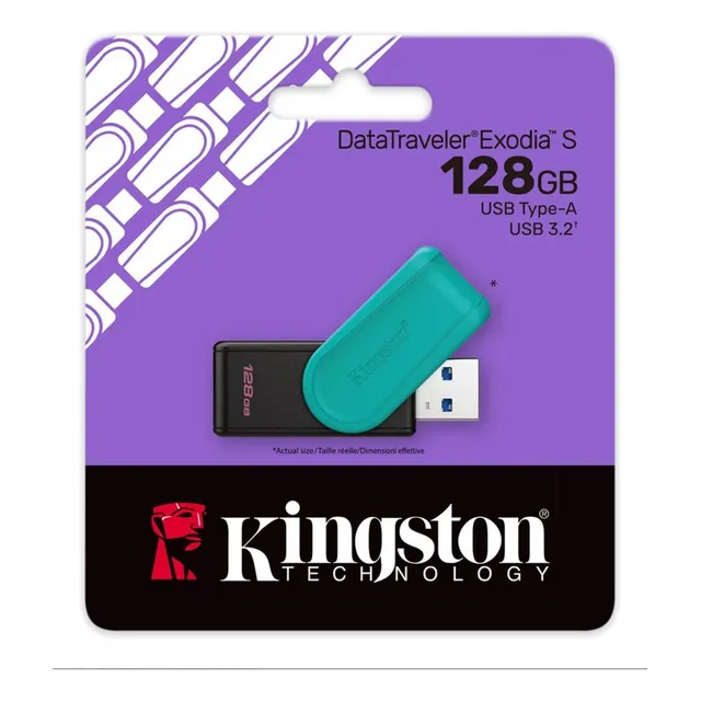 Memoria Flash Usb Kingston De 128gb 3.2 Exodia S Negro-verde