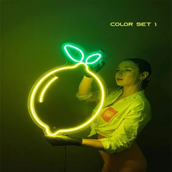 Letrero Neon Limon Para Decoracion Pared Led Dormitorio Luz