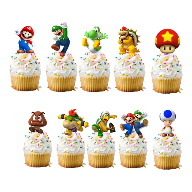 Pack 12 Pinchos Cup Cake O Torta Mario Bross