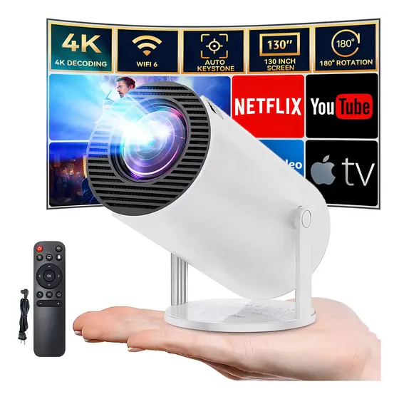Proyector mini Wohingo Proyector Profesional Hy300 Smart TV 8000lm blanco