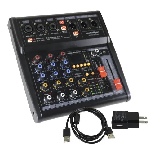 Mezcladora De Audio Pasiva 3 Canales Bluetooth Xlr Out