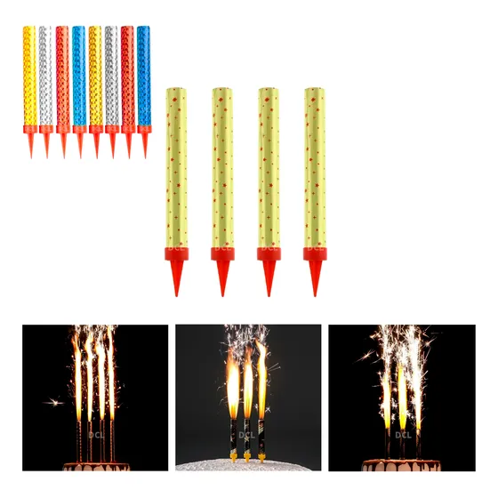 Kit 2 Vela De Aniversário Vulcão Foguetinho Diversas Cores