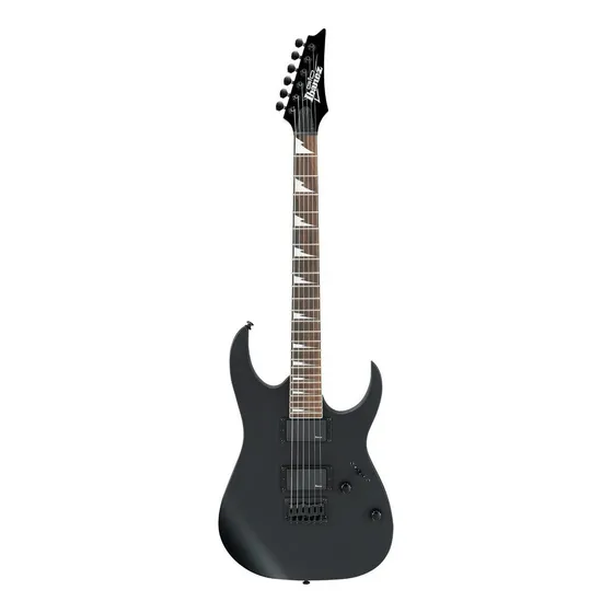 Guitarra elétrica Ibanez RG GIO GRG121DX soloist de choupo black flat com diapasão de amaranto
