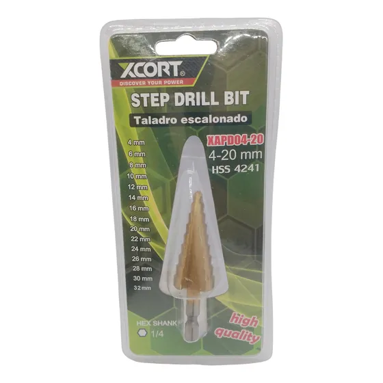 Mecha O Broca Conica Escanolada 4 A 20mm Marca Xcort