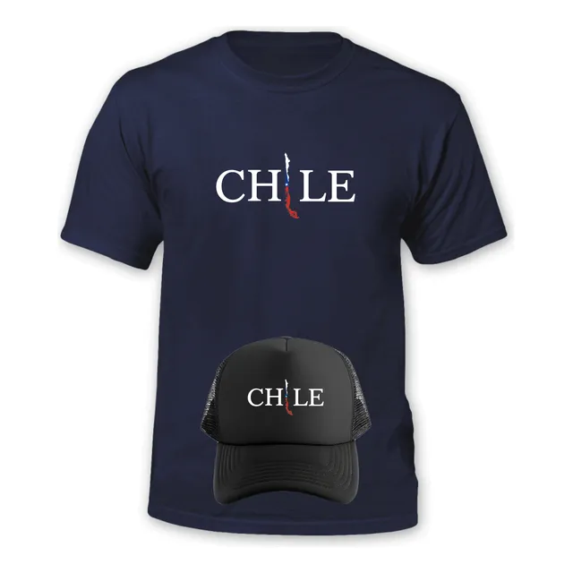 Polera Chile + Jockey Gorro - Mapa - Chilito - Estampaking