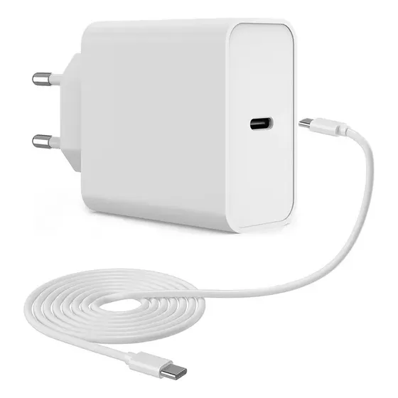 Cargador Pd 65w Para Mac Y Notebook + Cable Tipo C Flexcell Blanco