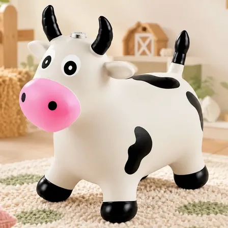 Vaquinha Upa Upa Musical Inflável Pula Pula Infantil Branca Branco