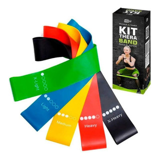 Kit Mini Band 5 Tensões Treinamento Funcional Kit Mini Band 5 Tensões Treinamento Funcional