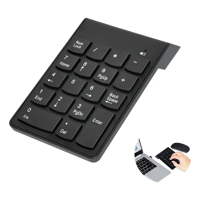 Teclado Numerico Inalambrico 2.4 Ghz Con Retroceso Aaa Color Del Teclado Negro