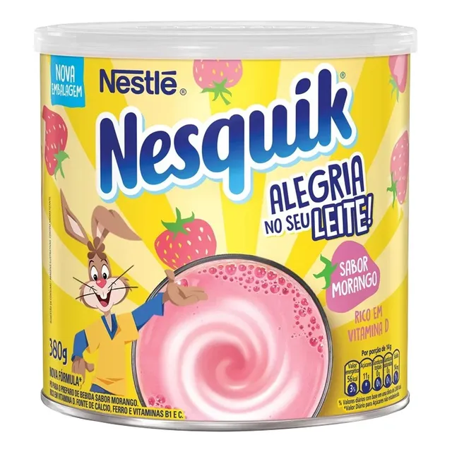 Nuevo! Nesquik En Polvo Frutilla Lata 380g Importado Brasil