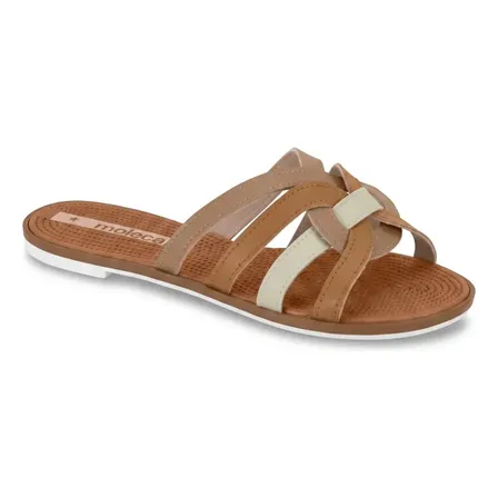 Rasteira Feminina Moleca Multi Tiras Flat Antiderrapante