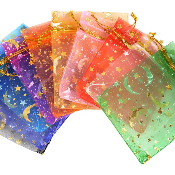 Paquete Bolsas Saquito Organza Tul Multicolor 7x9 100unds