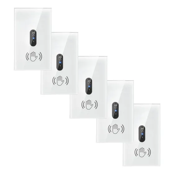 Interruptor Táctil Sin Contacto Fís, Mxisc-005, 5pzas, 1vía, Color Blanco Corriente nominal 10 A Voltaje nominal 240V