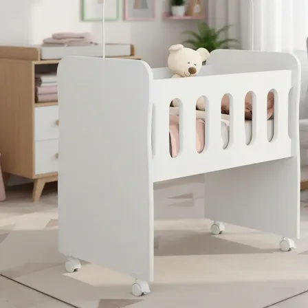 Mini Berço Moises Bebê C/ Colchão Grade Removível Bad Side Quarto Trocador Chiqueirinho Nenem 3x1 Multiuso Branco